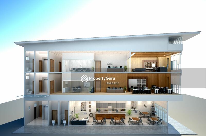 Interior Section Cut of 3 Storey Semi-D Shop