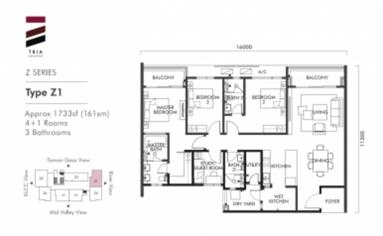 TRIA Seputeh in 9 Seputeh, Kuala Lumpur - Floor Plan - iProperty.com.my