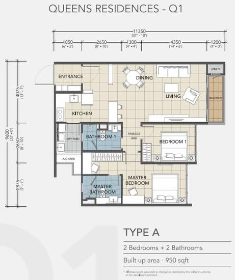 Queens Residences Q1 @ Queens Waterfront - Floor Plan - iProperty.com.my