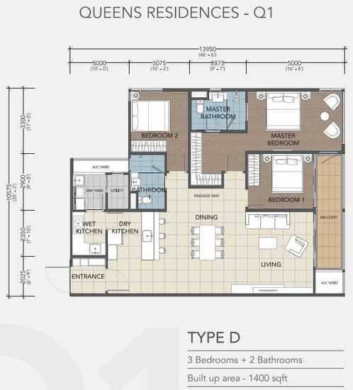 Queens Residences Q1 @ Queens Waterfront - Floor Plan - iProperty.com.my