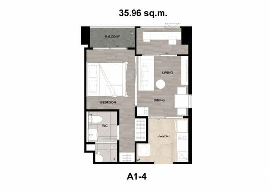 Niche Mono Sukhumvit - Puchao : นิช โมโน สุขุมวิท - ปู่เจ้า - Floor Plan