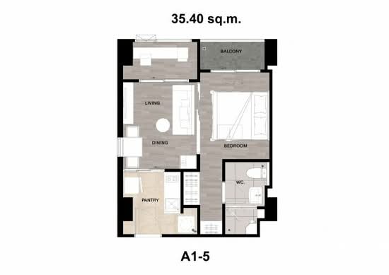 Niche Mono Sukhumvit - Puchao : นิช โมโน สุขุมวิท - ปู่เจ้า - Floor Plan