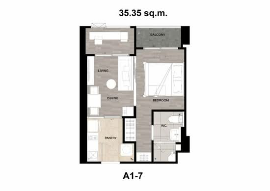 Niche Mono Sukhumvit - Puchao : นิช โมโน สุขุมวิท - ปู่เจ้า - Floor Plan