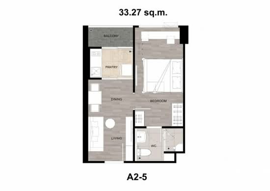 Niche Mono Sukhumvit - Puchao : นิช โมโน สุขุมวิท - ปู่เจ้า - Floor Plan