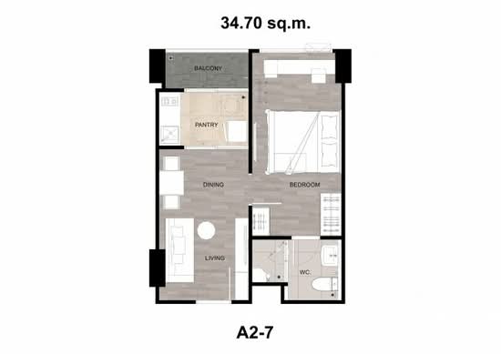 Niche Mono Sukhumvit - Puchao : นิช โมโน สุขุมวิท - ปู่เจ้า - Floor Plan