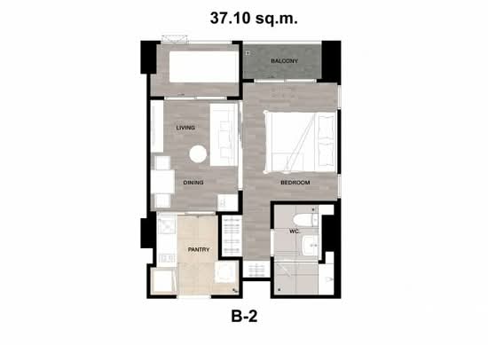 Niche Mono Sukhumvit - Puchao : นิช โมโน สุขุมวิท - ปู่เจ้า - Floor Plan