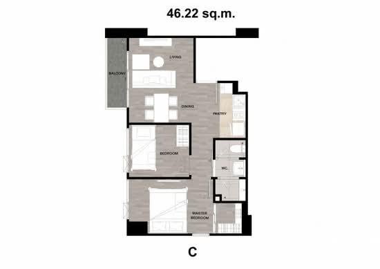 Niche Mono Sukhumvit - Puchao : นิช โมโน สุขุมวิท - ปู่เจ้า - Floor Plan