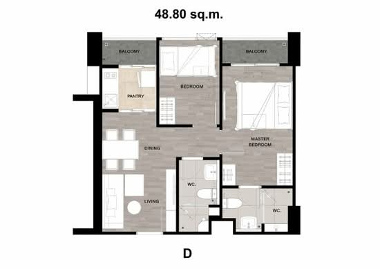 Niche Mono Sukhumvit - Puchao : นิช โมโน สุขุมวิท - ปู่เจ้า - Floor Plan