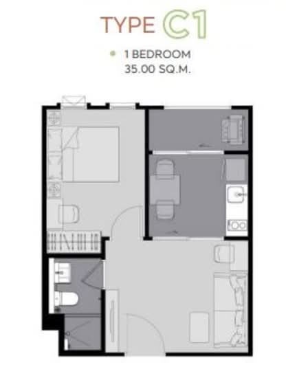 Aspire Asoke-Ratchada : แอสปาย อโศก-รัชดา - Floor Plan