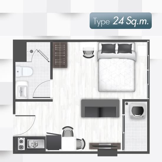 Grand Condominium Wutthakat 57 : แกรนด์ คอนโดมิเนียม วุฒากาศ 57 - Floor Plan
