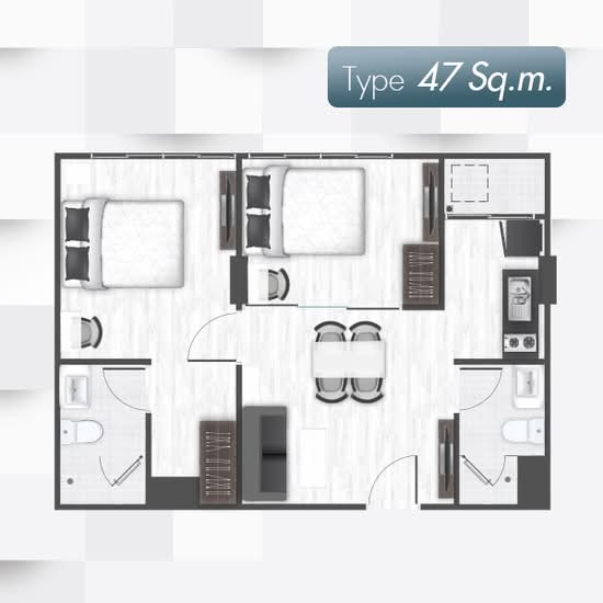 Grand Condominium Wutthakat 57 : แกรนด์ คอนโดมิเนียม วุฒากาศ 57 - Floor Plan