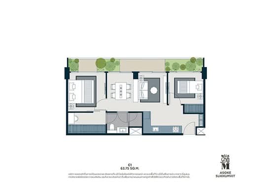 Whizdom Asoke-Sukhumvit - Floor Plan