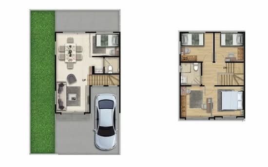 Pruksa Ville 9 Srinakarin-Theparak : พฤกษาวิลล์ 9 ศรีนครินทร์-เทพารักษ์ - Floor Plan