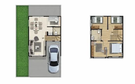 Pruksa Ville 9 Srinakarin-Theparak : พฤกษาวิลล์ 9 ศรีนครินทร์-เทพารักษ์ - Floor Plan