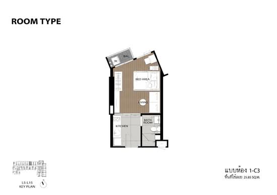 The Tree Pattanakarn-Ekkamai : เดอะ ทรี พัฒนาการ-เอกมัย - Floor Plan
