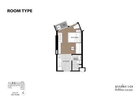 The Tree Pattanakarn-Ekkamai : เดอะ ทรี พัฒนาการ-เอกมัย - Floor Plan