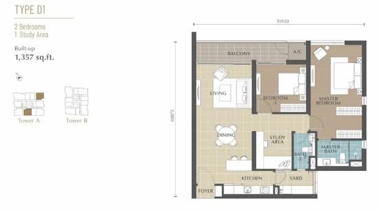 Jesselton Twin Towers - Floor Plan - iProperty.com.my