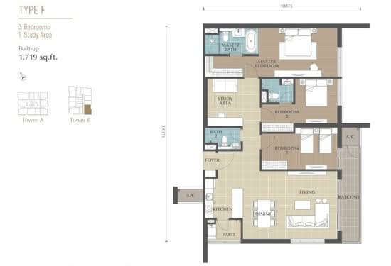 Jesselton Twin Towers - Floor Plan - iProperty.com.my