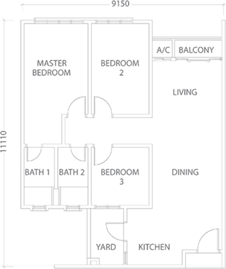 Meridin Bayvue Serviced Apartment - Floor Plan - iProperty.com.my