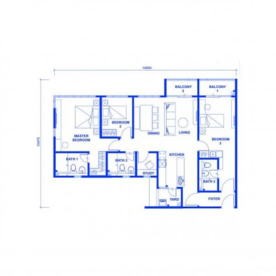 Austin Regency (Pangsapuri Austin Perdana) - Floor Plan - iProperty.com.my