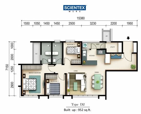 Meru Heights Residences @ Scientex Meru - Floor Plan - iProperty.com.my