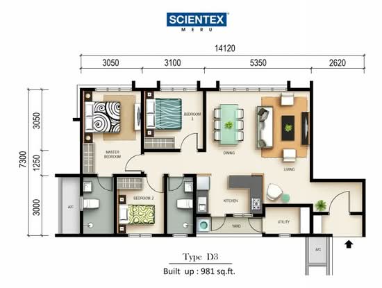 Meru Heights Residences @ Scientex Meru - Floor Plan - iProperty.com.my