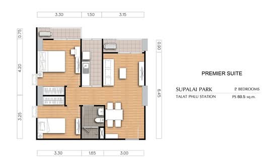 Supalai Park Talat Phlu Station : ศุภาลัย ปาร์ค สถานีตลาดพลู - Floor Plan
