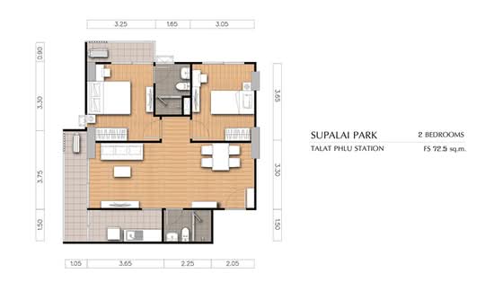 Supalai Park Talat Phlu Station : ศุภาลัย ปาร์ค สถานีตลาดพลู - Floor Plan