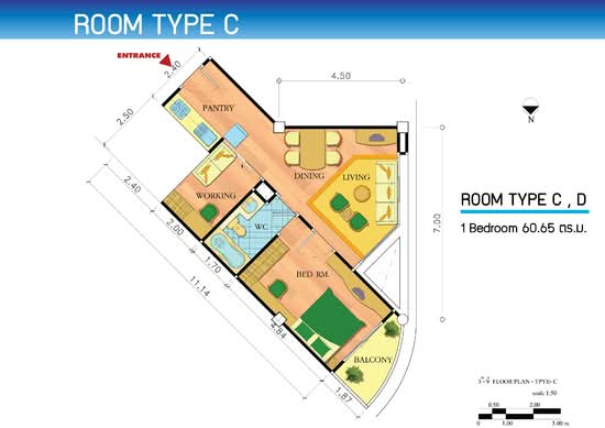 Piman Lakeside Condo : พิมาน เลคไซด์ คอนโด - Floor Plan