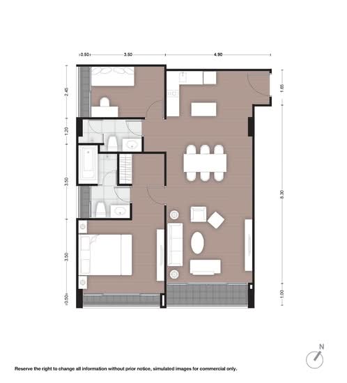 Noble Above Wireless-Ruamrudee : โนเบิล อเบิฟ ไวร์เลส-ร่วมฤดี - Floor Plan