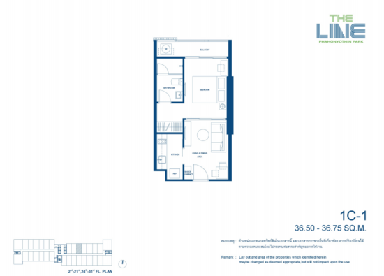 The Line Phahonyothin Park : เดอะ ไลน์ พหลโยธิน พาร์ค - Floor Plan