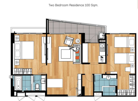 Maitria Residence Rama 9 : มายเทรียณ์ เรสซิเดนซ์ พระราม 9 - Floor Plan