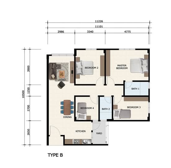 Merpati Indah Apartment @ Bandar Putra Kulai - Floor Plan - iProperty.com.my