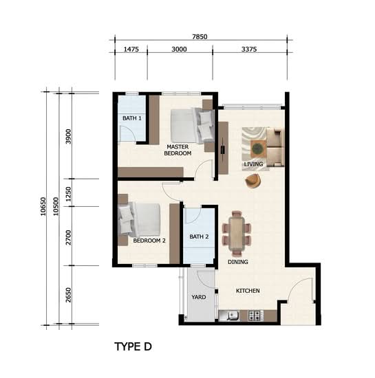 Merpati Indah Apartment @ Bandar Putra Kulai - Floor Plan - iProperty.com.my
