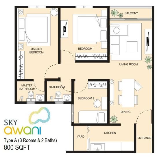 Sky Awani Residensi 1 - Floor Plan - iProperty.com.my