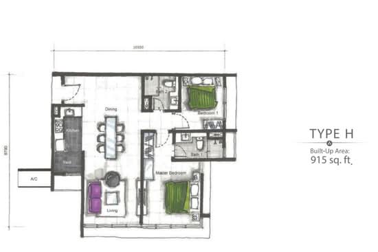 Eco Nest @ Eco Botanic - Floor Plan - iProperty.com.my