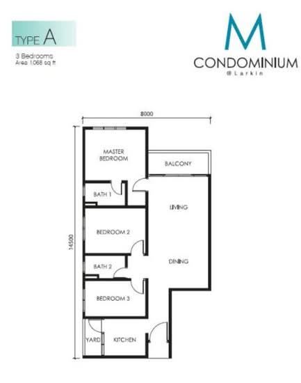M Condominium @ Larkin - Floor Plan - iProperty.com.my