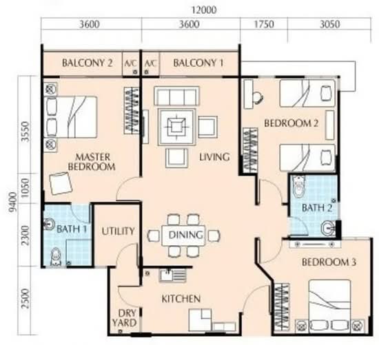 The Twin Residences - Floor Plan - iProperty.com.my
