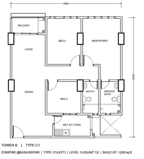 D'Inspire Residence (Inspira Bestari) - Floor Plan - iProperty.com.my