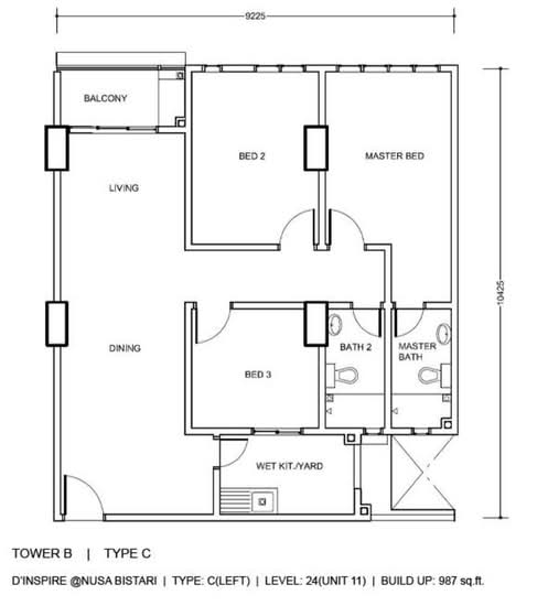 D'Inspire Residence (Inspira Bestari) - Floor Plan - iProperty.com.my