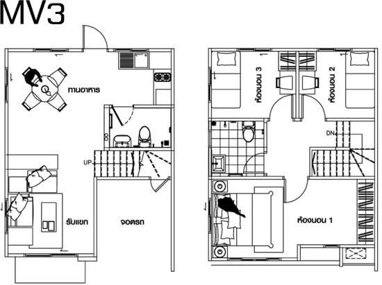 Pruksa ville 56 : พฤกษา วิลล์ 56 - Floor Plan