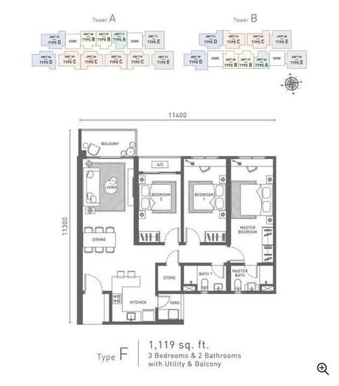 Arunya @ KL North - Floor Plan - iProperty.com.my
