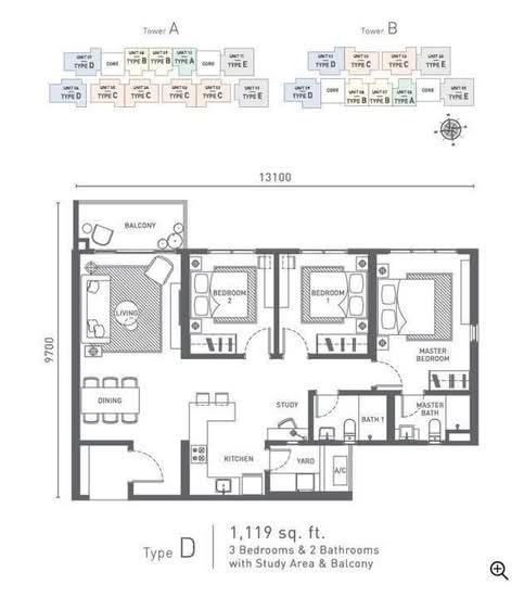 Arunya @ KL North - Floor Plan - iProperty.com.my