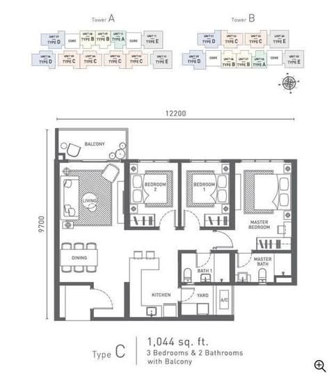 Arunya @ KL North - Floor Plan - iProperty.com.my