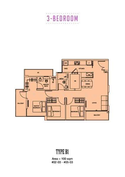 Carpmael Thirty-Eight, 38 Carpmael Rd, East Coast / Marine Parade, 3 Bedrooms, 1,076 sqft, Condominium For Rent, by WEI DENG, 500292550 - 2D - PropertyGuru.com.sg