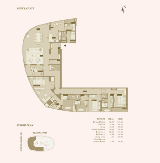 Magnolias Ratchadamri Boulevard - Floor Plan