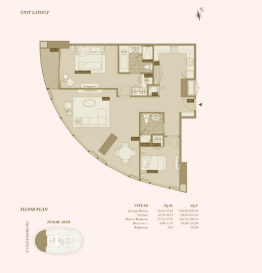 Magnolias Ratchadamri Boulevard - Floor Plan