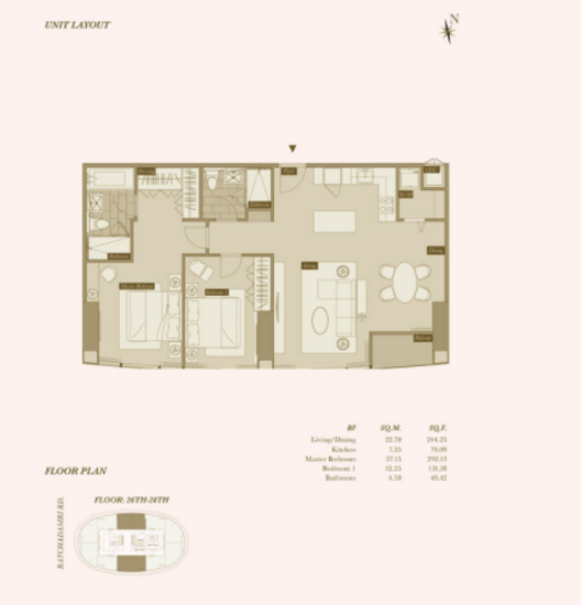 Magnolias Ratchadamri Boulevard - Floor Plan
