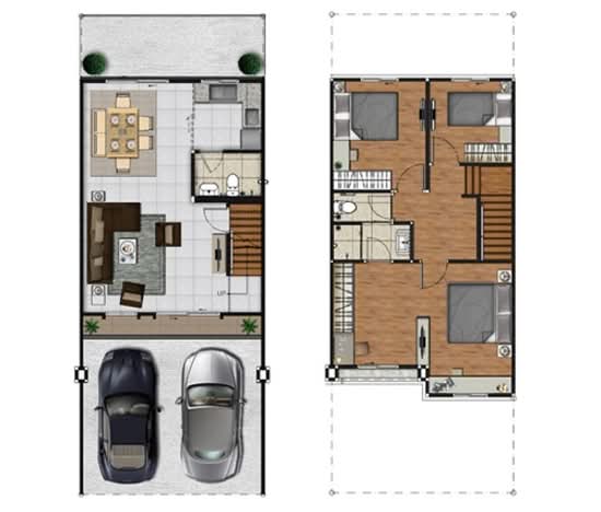 Pruksa Ville 80 Thakham-Rama 2 : พฤกษาวิลล์ 80 ท่าข้าม-พระราม 2 - Floor Plan