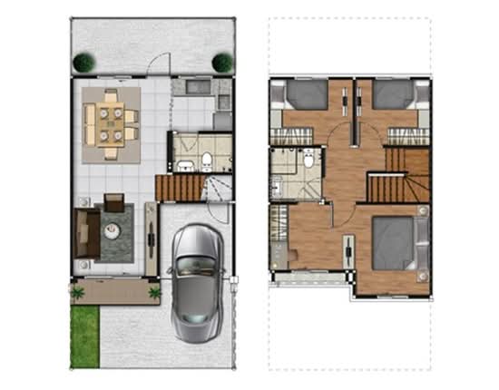 Pruksa Ville 80 Thakham-Rama 2 : พฤกษาวิลล์ 80 ท่าข้าม-พระราม 2 - Floor Plan